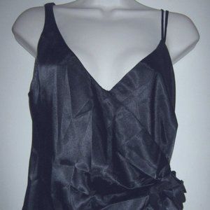 Vintage Rare Beautiful Satin Spaghetti Strap Little Black Sexy Cocktail Dress